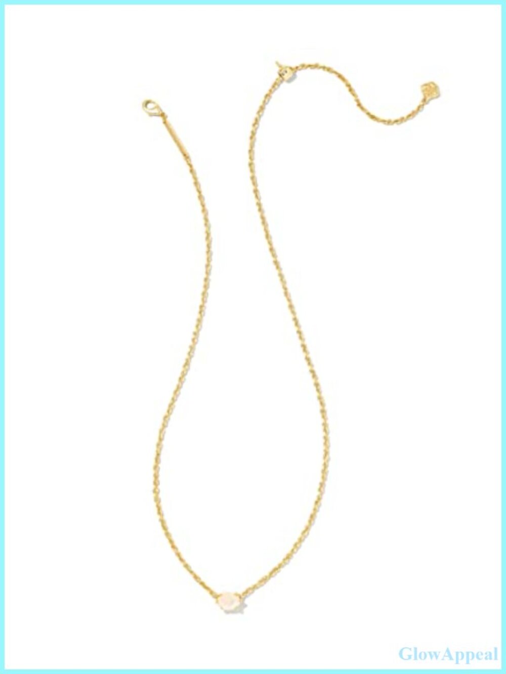 Cailin Gold Pendant Necklace Champagne Opal Crystal 16in Adjustable Chain